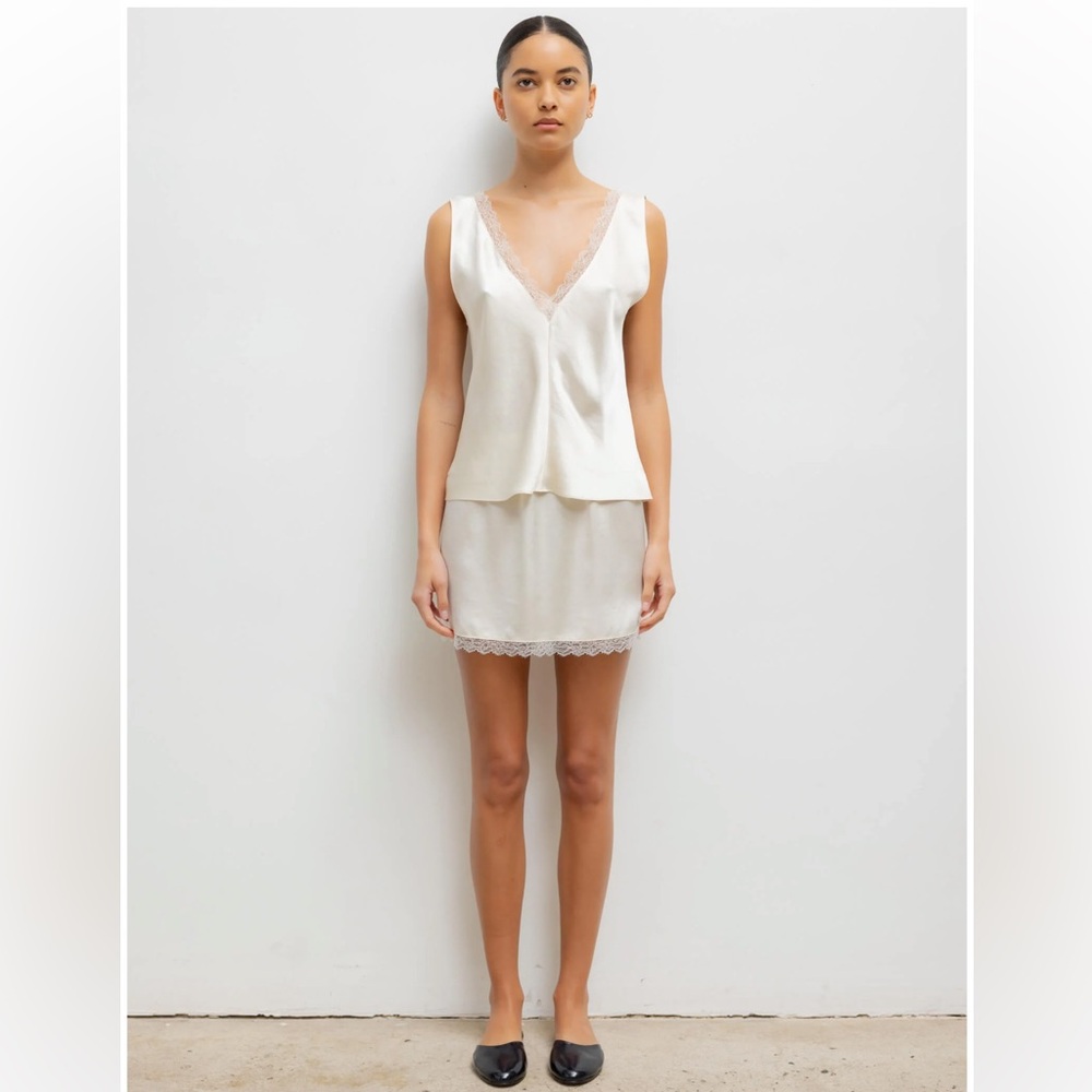 Barb Lace V Neck Tank & Mini Skirt
